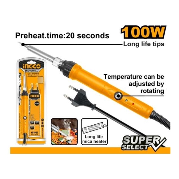 Soldador Lapiz Estaño 100w Temp Ajustable Ingco Si0110831 - Imagen 2