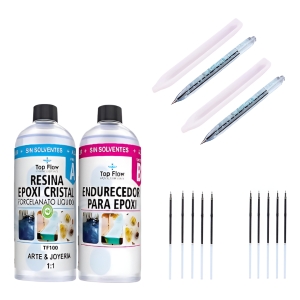 Molde Silicona Lapicera X2 + Resina 600 Ml + Repuesto