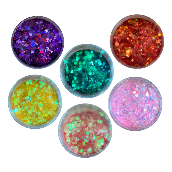 Kit 6 Glitter Brillantina Holografica 10 Grs Para Resina - Imagen 12