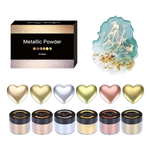 Pigmento Metálico En Polvo Para Resina Set 6 Unidades 20 Ml