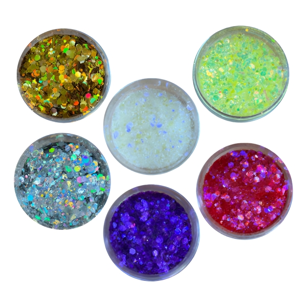 Kit 6 Glitter Brillantina Holografica 10 Grs Para Resina - Imagen 18