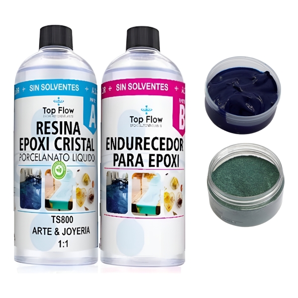 Kit Resina Con 2 Pigmentos En Pasta O Polvo 30/60 Grs