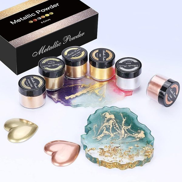Pigmento Metálico En Polvo Para Resina Set 6 Unidades 20 Ml - Imagen 4