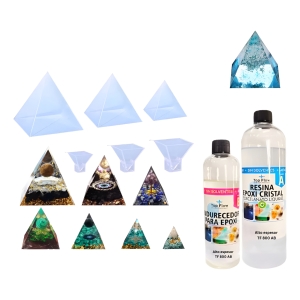 Resina Alto Espesor 1 Kg + Set 6 Molde 1452 Pirámide Ecopint