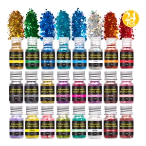Glitter Chunky Holográfico Set 24 Colores Para Resina 8-10gr