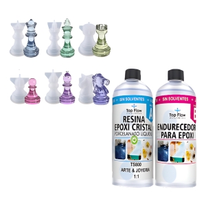 Kit Molde Silicona 4862 Piezas De Ajedrez 6 Pzs + Resina 600