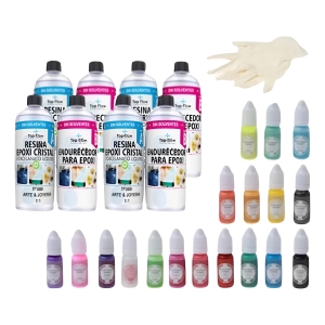 Resina Epoxi + 18 Pigmenos + 10 Pares De Guantes - Ecopint