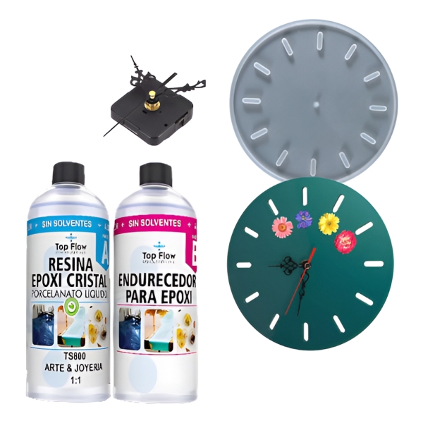 Molde Silicona 4839 Reloj 27cm + Máquina+ Resina Arte 600 Ml - Imagen 9