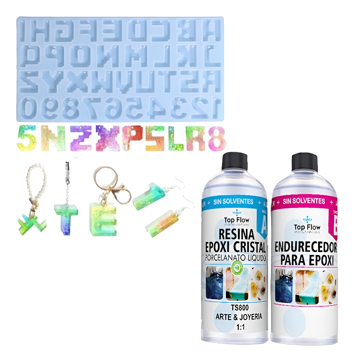 Molde Silicona / Set Abc Pixelado - G1