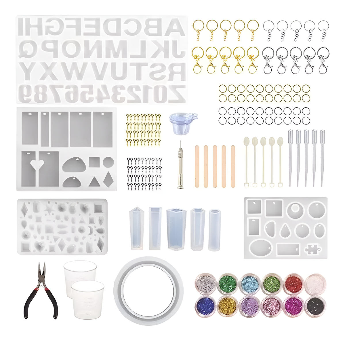 Molde Silicona 1566 Set 186 Piezas Ecopint