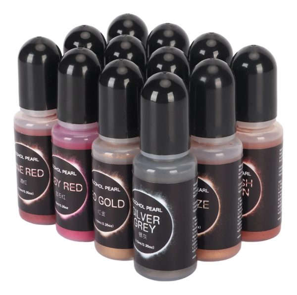 Set 12 Pigmentos Liquido Metálico Al Alcohol 10 Ml -topflow - Imagen 4