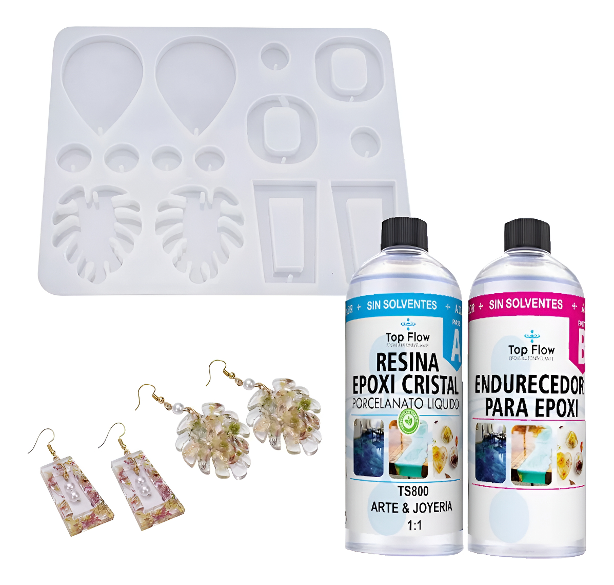 Resina Epoxi 600g + Molde De Silicona 895 - G1 - Ecopint