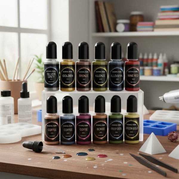 Set 12 Pigmentos Liquido Metálico Al Alcohol 10 Ml -topflow - Imagen 6