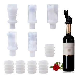 Moldes Silicona Para Resina De Tapón De Botella Vino 10 Pzas