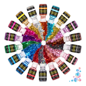 Glitter Chunky Artístico Set 24 Colores Para Resina 8gr