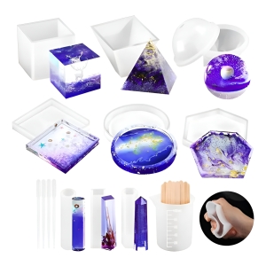 Kit Emprendedor Moldes Silicona Organita Resina 23 Pzas