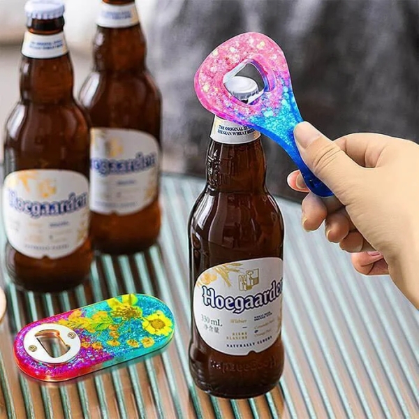 Set Molde Silicona Destapador De Botella + Accesorios Resina - Imagen 6