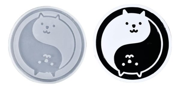 Molde Silicona Posavasos Gato Ying Yang + Resina Arte 600 Ml - Imagen 7