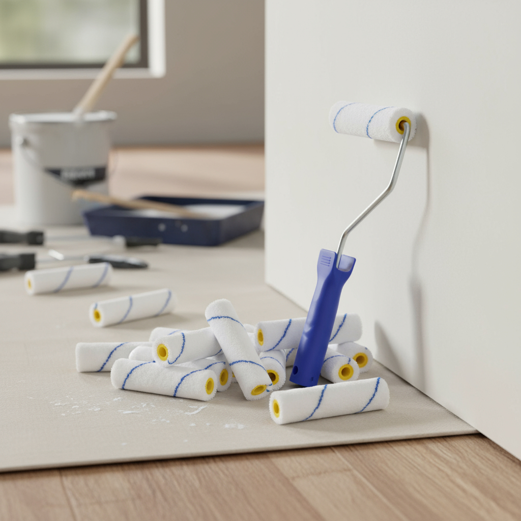 Set 10 Mini Rodillos Multiuso 10 Cm Y 1 Mango Ecopint - Imagen 4