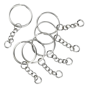 Aros Metal Argolla Con Cadena Para Llaveros 20mm X10 Unidad