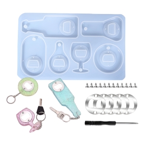 Set Molde Silicona Destapador De Botella + Accesorios Resina