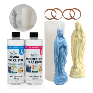 Molde De Silicona - Virgen Maria + Resina Arte 1:1 600 ,ml