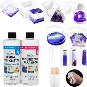 Kit Emprendedor Moldes Silicona Organita 23p + Resina 600 Ml