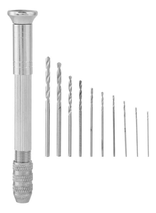 Mini Taladro Manual Con 10 Mechas Para Artesanías Resina - Imagen 4