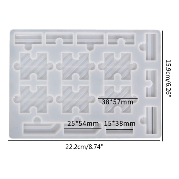 Molde De Silicona Puzzle Rompecabezas Para Resina Epoxi - Imagen 2