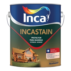 Pintura Protector De Madera Inca Incastain 1lt Ecopint Acabado Satinado Color Caoba