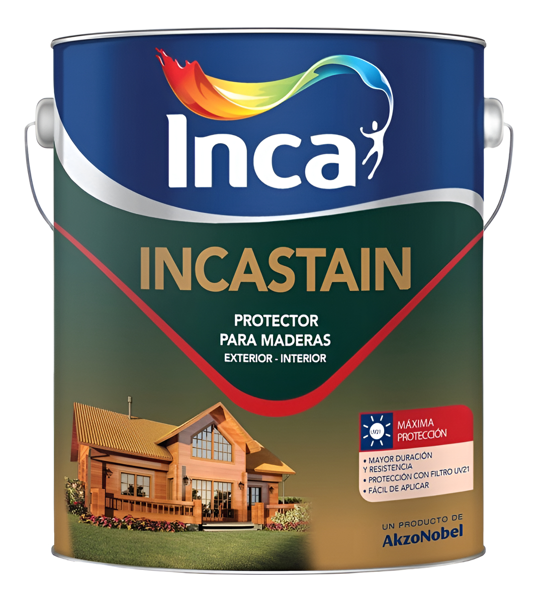 Pintura Protector De Madera Inca Incastain 1lt Ecopint Acabado Satinado Color Caoba