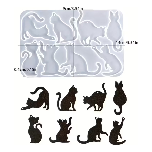 Molde Silicona Colgantes De Gato Mascota Para Resina Epoxi - Imagen 2