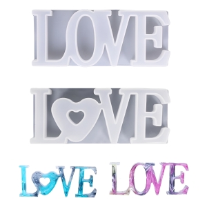 Set 2 Moldes Love Silicona Para Resina Manualidades