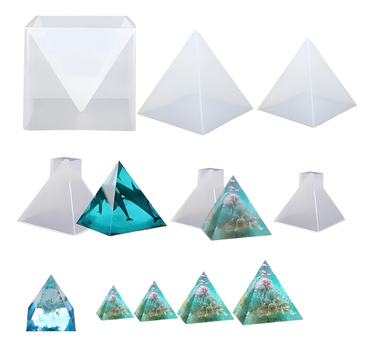 Molde Silicona 1452 6 Piezas Piramide Ecopint