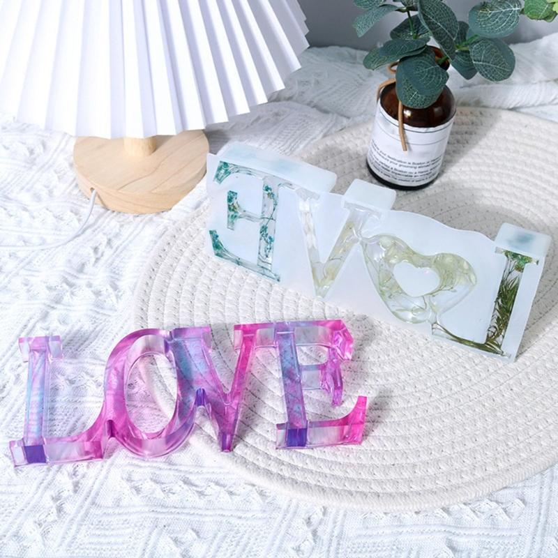 Set 2 Moldes Love Silicona + 1 Kg Resina Cristal 3:1 - Imagen 6