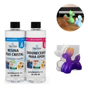 Molde Silicona Animales 3d + Set Resina Arte 1:1 600 Ml