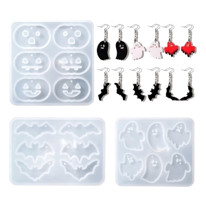 3 Moldes Silicona Resina Colgante Dijes Caravanas Halloween