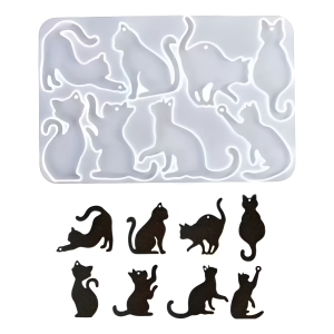 Molde Silicona Colgantes De Gato Mascota Para Resina Epoxi