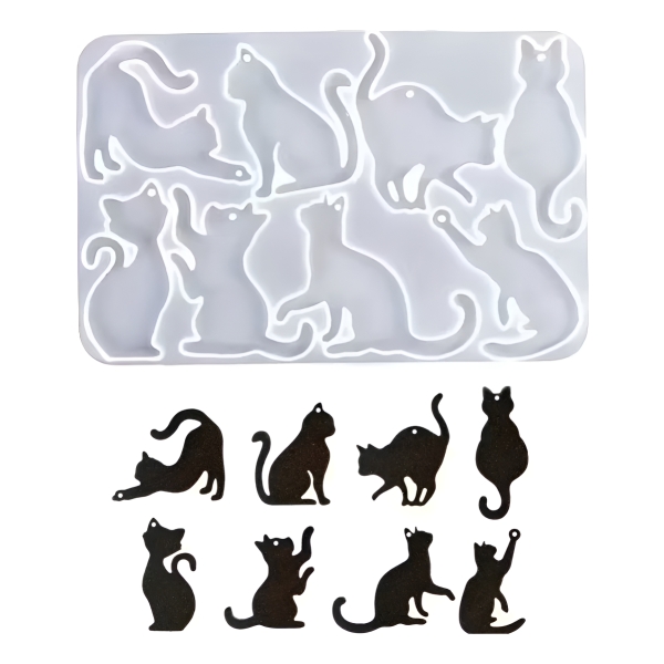 Molde Silicona Colgantes De Gato Mascota Para Resina Epoxi