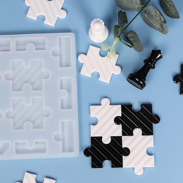 Molde De Silicona Puzzle Rompecabezas Para Resina Epoxi - Imagen 3