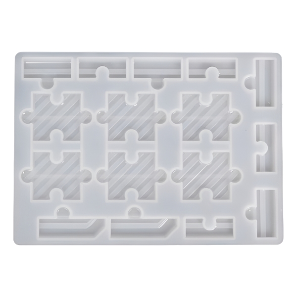 Molde De Silicona Puzzle Rompecabezas Para Resina Epoxi