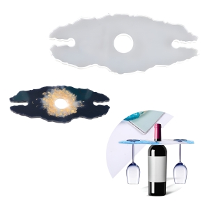 Molde Silicona Bandeja Porta Botella Copas De Vino Resina