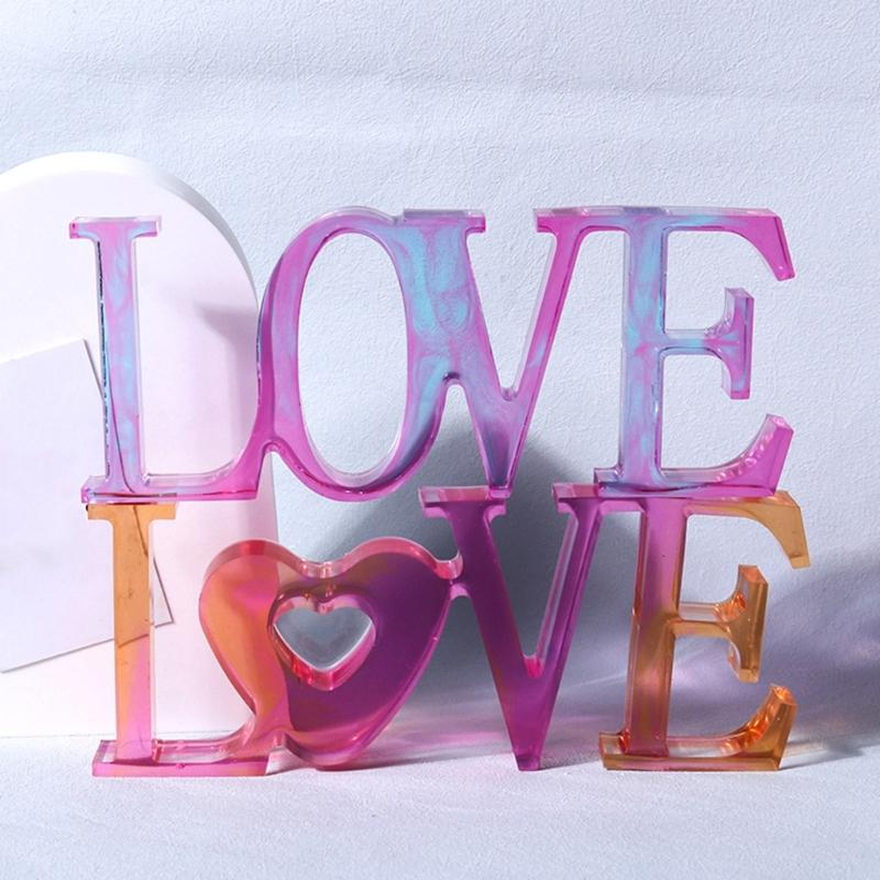 Set 2 Moldes Love Silicona + 1 Kg Resina Cristal 3:1 - Imagen 5