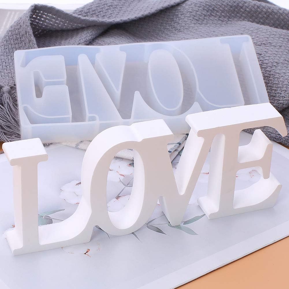 Set 2 Moldes Love Silicona + 1 Kg Resina Cristal 3:1 - Imagen 8