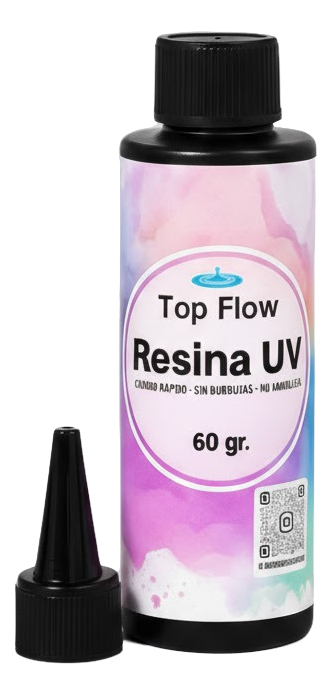 Resina Uv Líquido Transparente De Curado Uv 60 Gr.