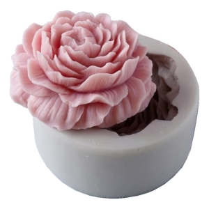 Molde Silicona Vela Rosa Peonía Flor Talle M