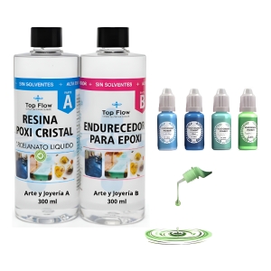Kit 4 Pigmentos Líquidos + Resina Arte Y Joyeria Ecopint