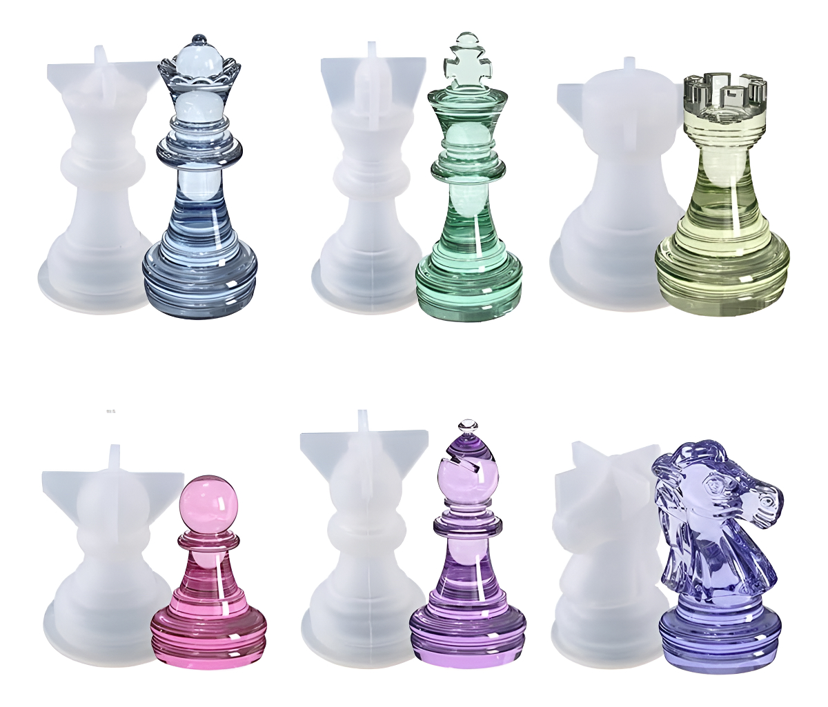 Molde Silicona 4862 Piezas De Ajedrez 6 Pzs