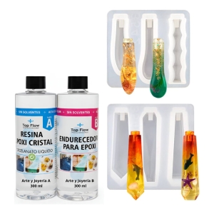 Molde De Silicona Mango De Cuchillo+ Resina 1:1 Arte 600 Ml