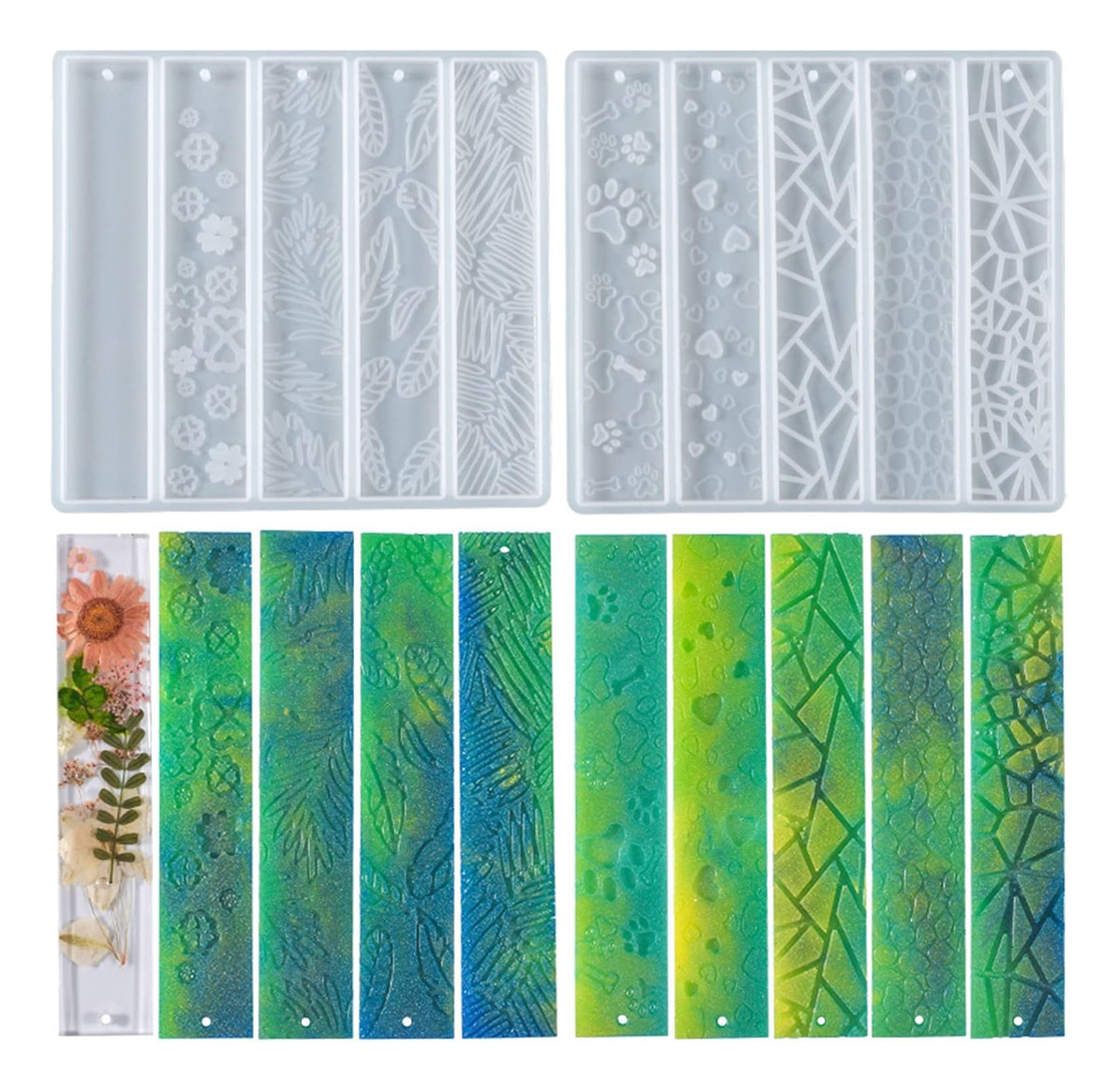 Set 2 Moldes De Silicona De Marcadores De Libros